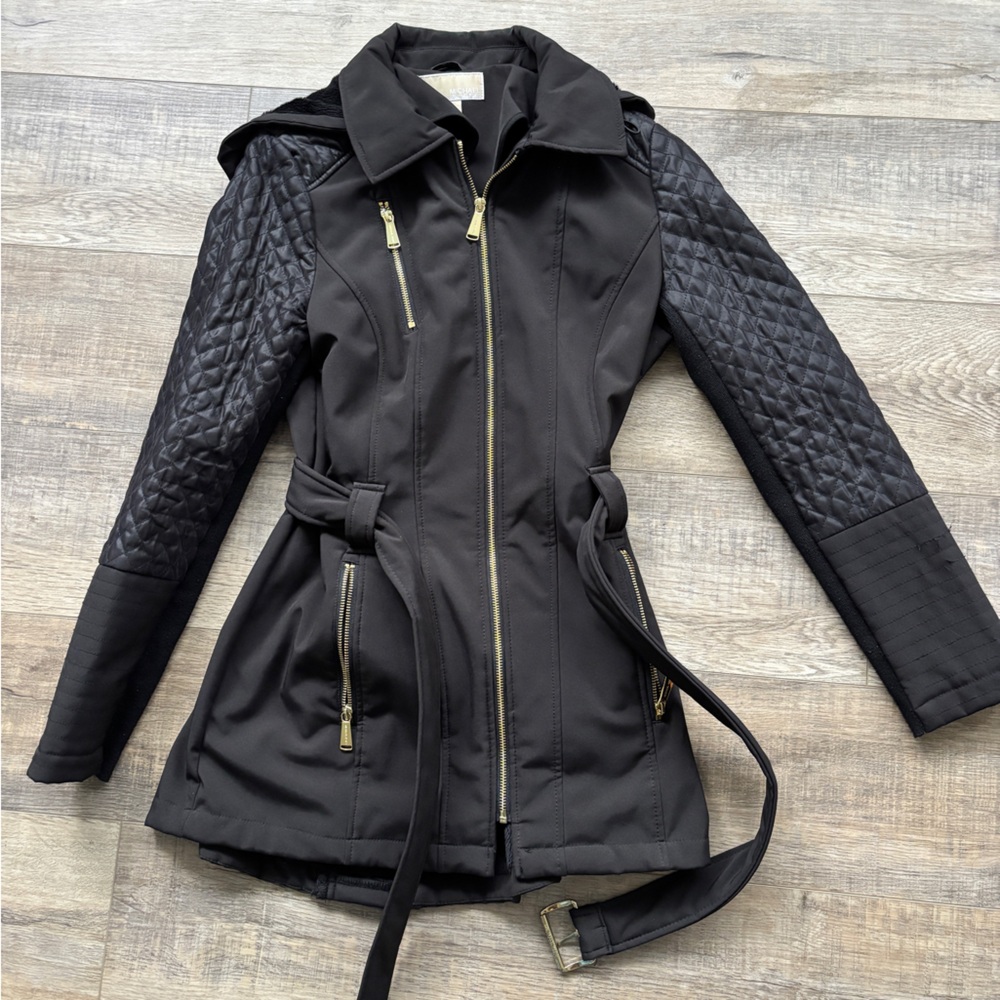 MICHAEL Michael Kors Black Quilted Trench Coat